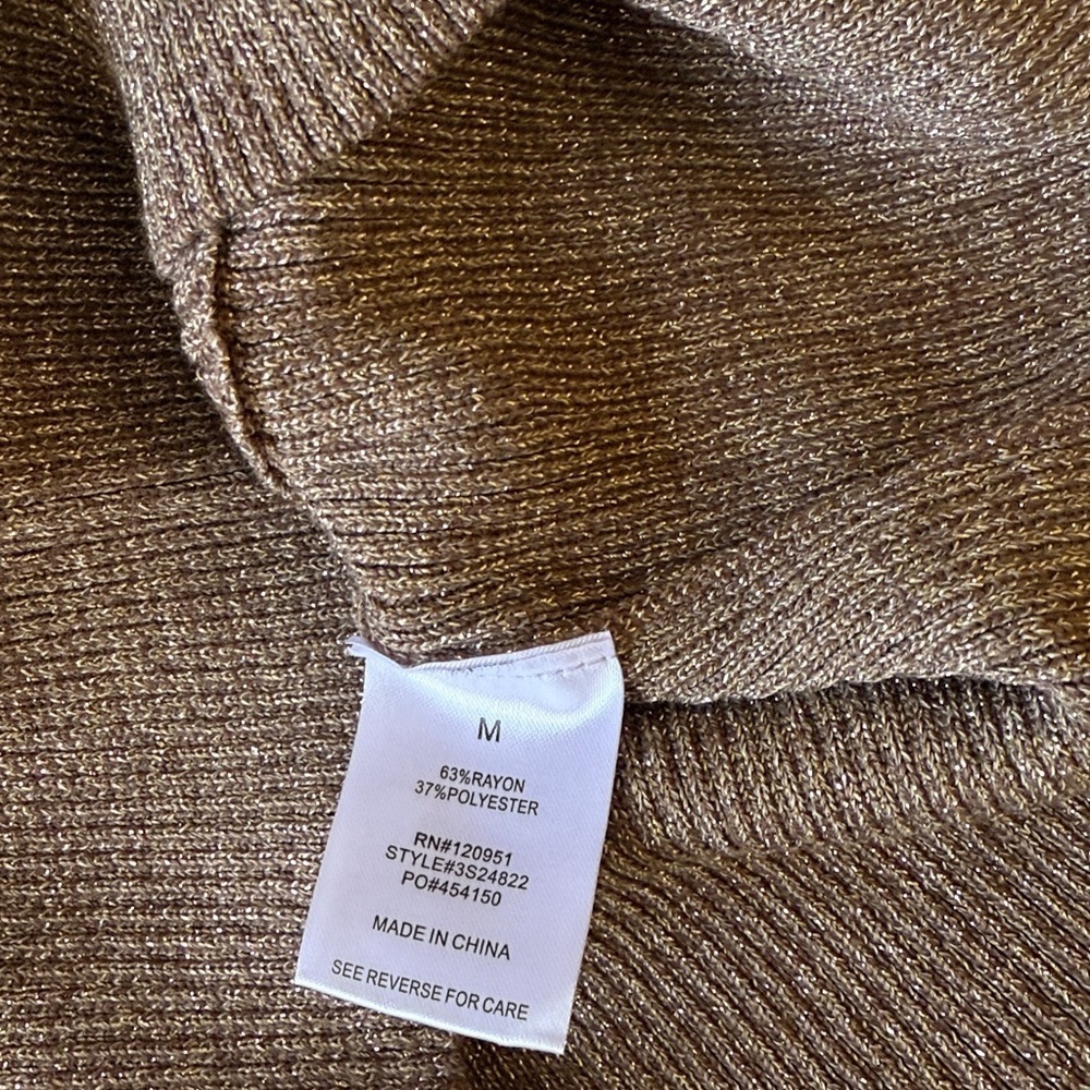 Pink Rose Brown Ribbed Wrap Blouse - Picture 6 of 6